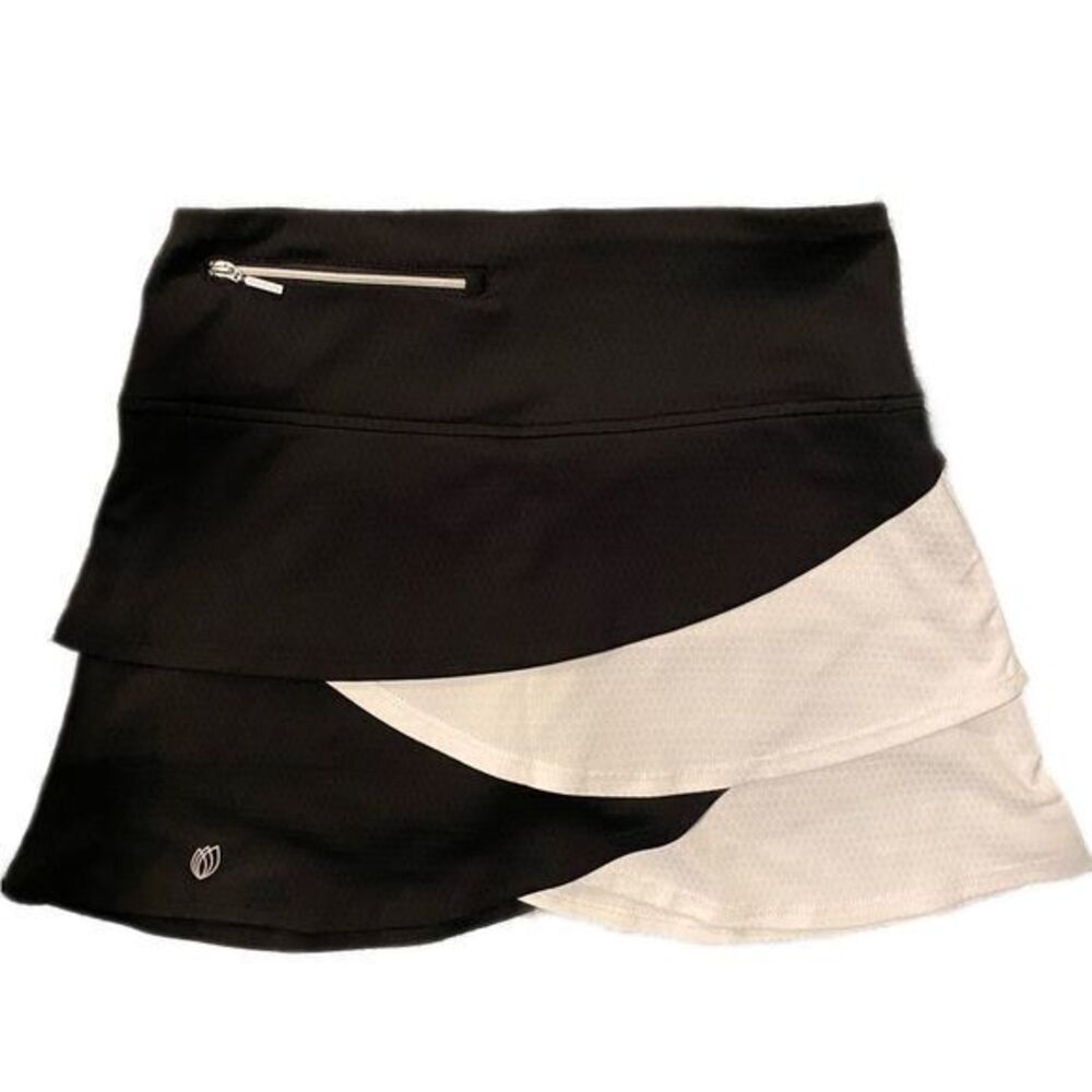 GG Blue Collection Skort - XS black /cream tiered , polyester spandex